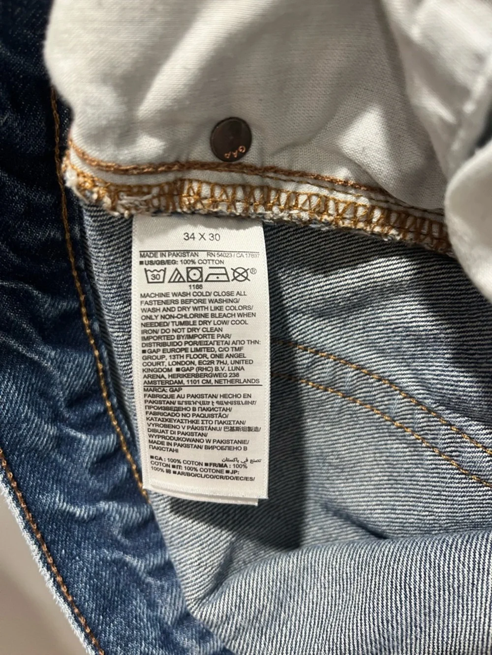 Gap Baggy Jeans Men's 34x30 Blue Denim Relaxed‎ Wide Leg